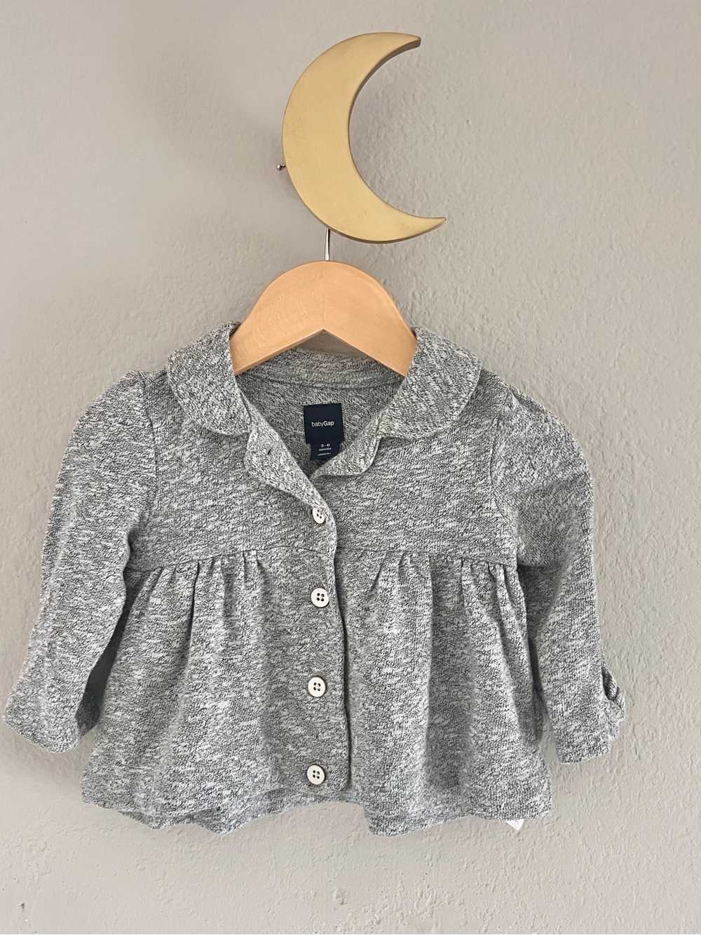 Baby Gap Heather Gray Button-Front Peplum Jacket